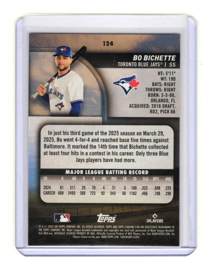 2025 Stadium Club Bo Bichette Card Pink Foil Toronto Blue Jays