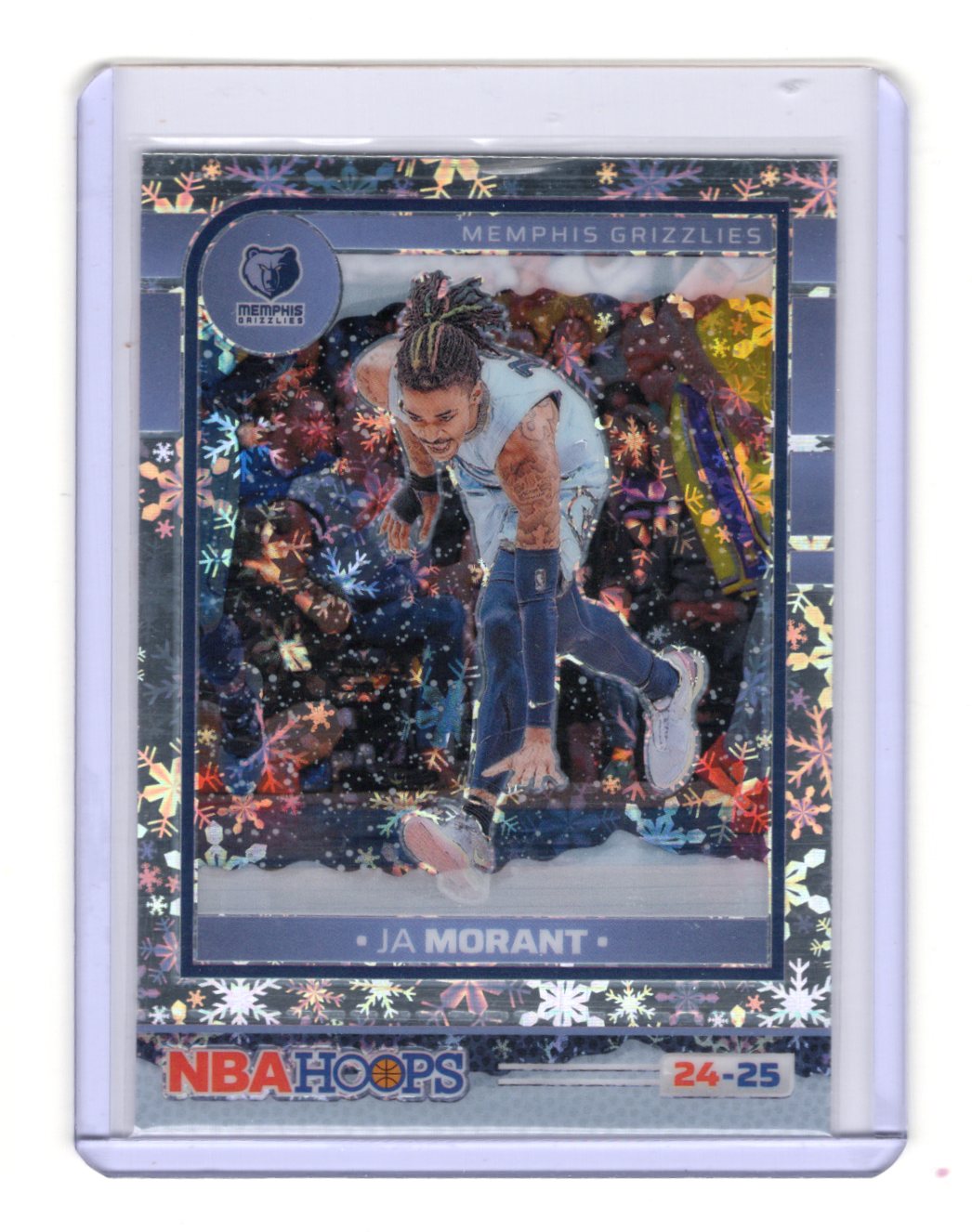 2024-25 Panini NBA Hoops Ja Morant #168 Winter Holiday Snowflake Prizm