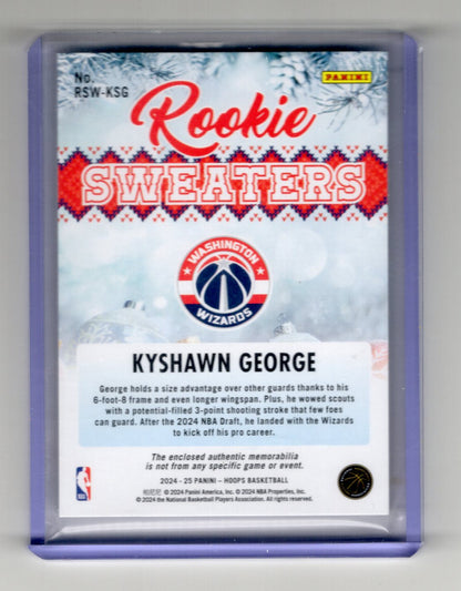 2024-25 Panini NBA Hoops Kyshawn George Rookie Sweaters Relic RC Wizards
