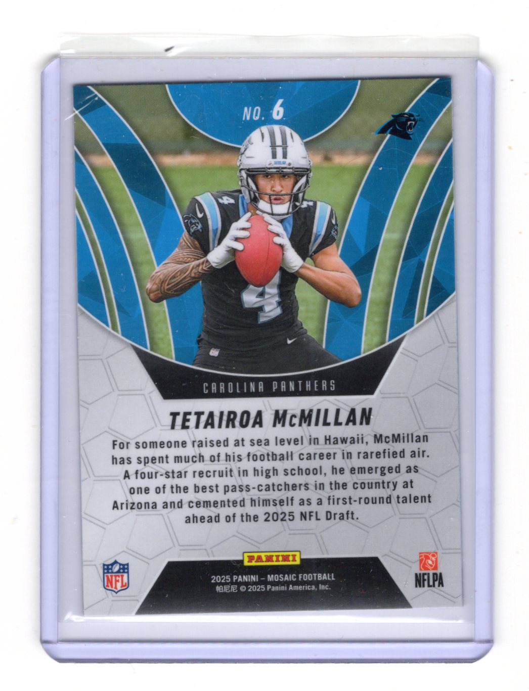 2025 Panini Mosaic Tetairoa McMillan Card Elevate Carolina Panthers