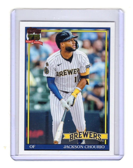 2026 Topps Jackson Chourio Card 1991 Topps Baseball 35th Anniversary Series 1