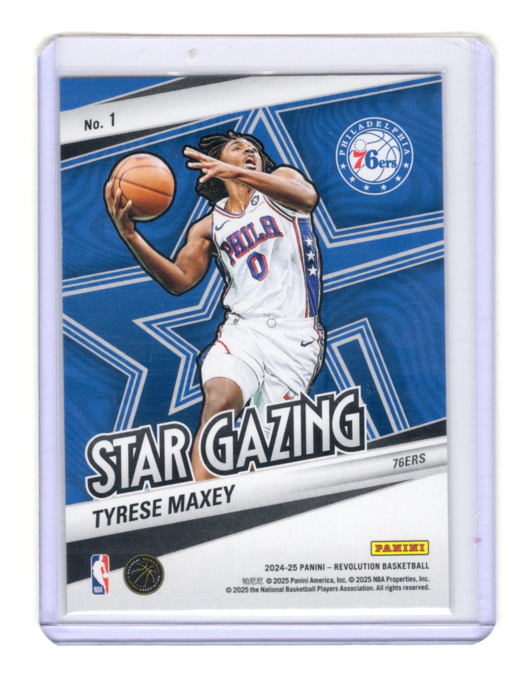 2024-25 Panini Revolution Tyrese Maxey Card Star Gazing Philadelphia 76ers