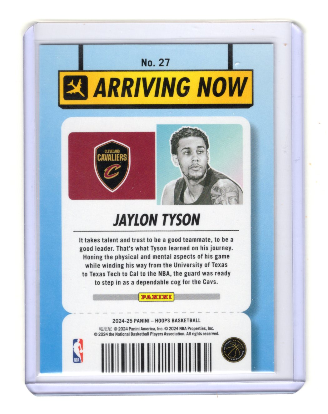 2024-25 Hoops Winter Jaylon Tyson Card Arriving Now Cleveland Cavaliers
