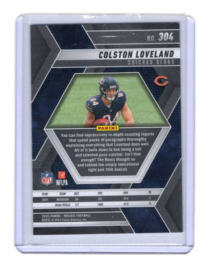2025 Panini Mosaic Colston Loveland Card RC Chicago Bears
