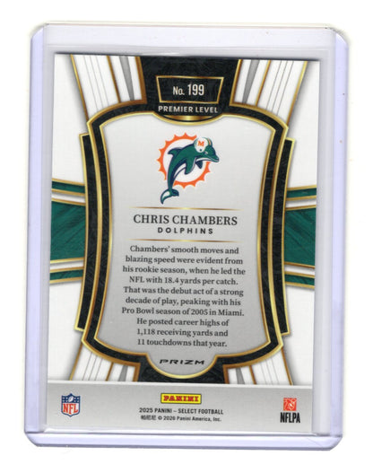 2025 Panini Select Chris Chambers Card Silver Prizm Miami Dolphins