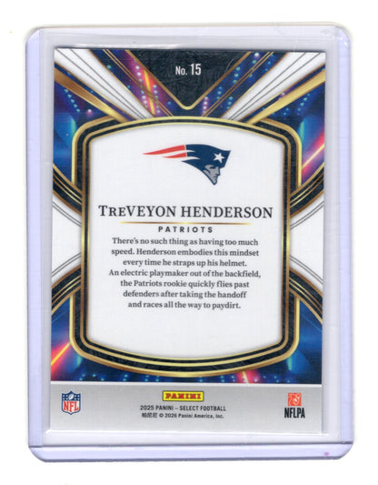 2025 Panini Select TreVeyon Henderson Card Select Future New England Patriots