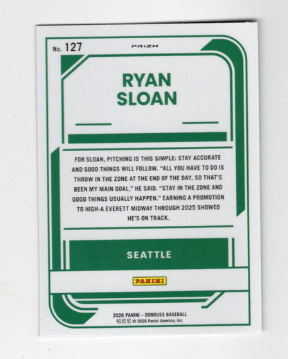 2026 Donruss Ryan Sloan Card Optic Circles Seattle Mariners
