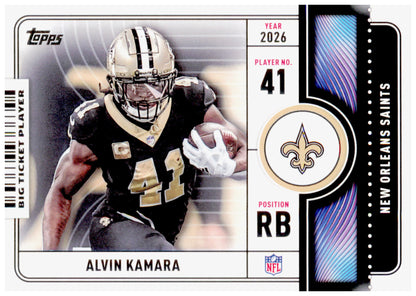 2026 Topps Flagship Alvin Kamara Card Big Ticket Players New Orleans Saints