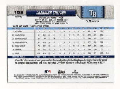 2026 Topps Chrome Chandler Simpson Card Tampa Bay Rays
