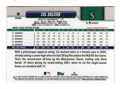 2026 Topps Chrome Cal Raleigh Card Seattle Mariners