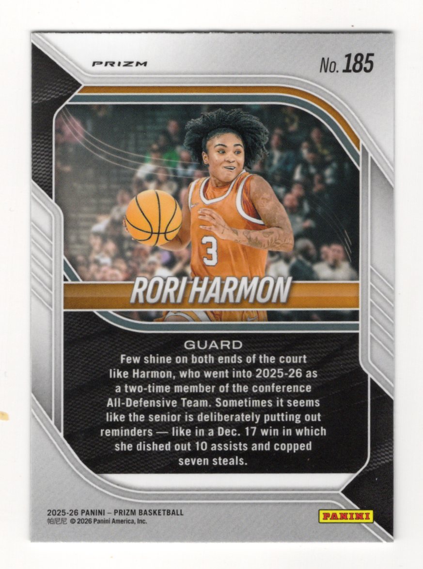 2025-26 Panini Prizm Rori Harmon Card Green Prizm NIL Texas Longhorns
