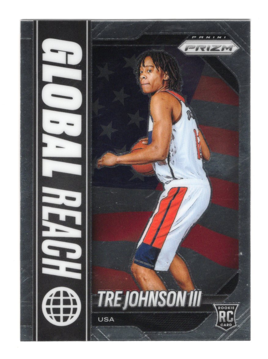 2025-26 Panini Prizm Tre Johnson III Global Reach RC Rookie Insert #6 USA Wash