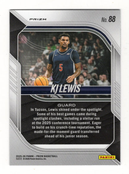 2025-26 Panini Prizm KJ Lewis Card Purple Wave Prizm Georgetown Hoyas