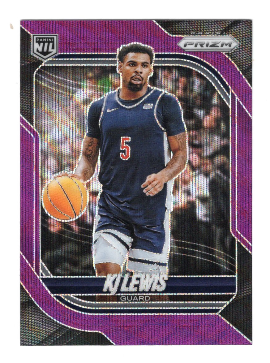 2025-26 Panini Prizm KJ Lewis Card Purple Wave Prizm Georgetown Hoyas