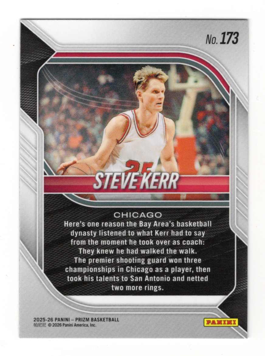2025-26 Panini Prizm Steve Kerr Card Chicago Bulls
