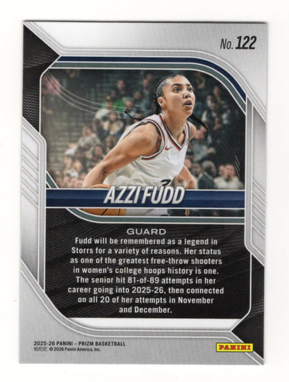 2025-26 Panini Prizm Azzi Fudd Card Connecticut Huskies