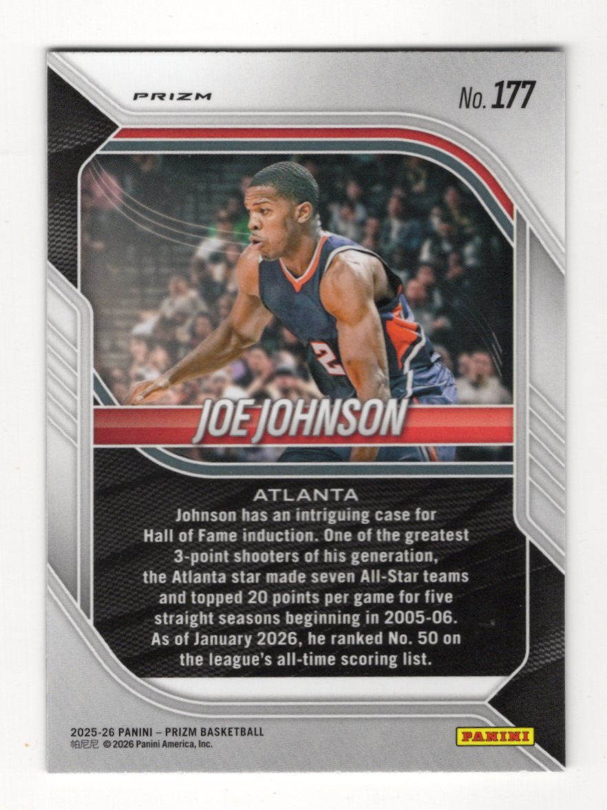 2025-26 Panini Prizm Joe Johnson Card Purple Wave Prizm Atlanta Hawks
