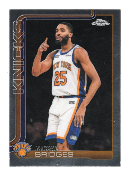 2025-26 Topps Chrome Update Mikal Bridges Card New York Knicks