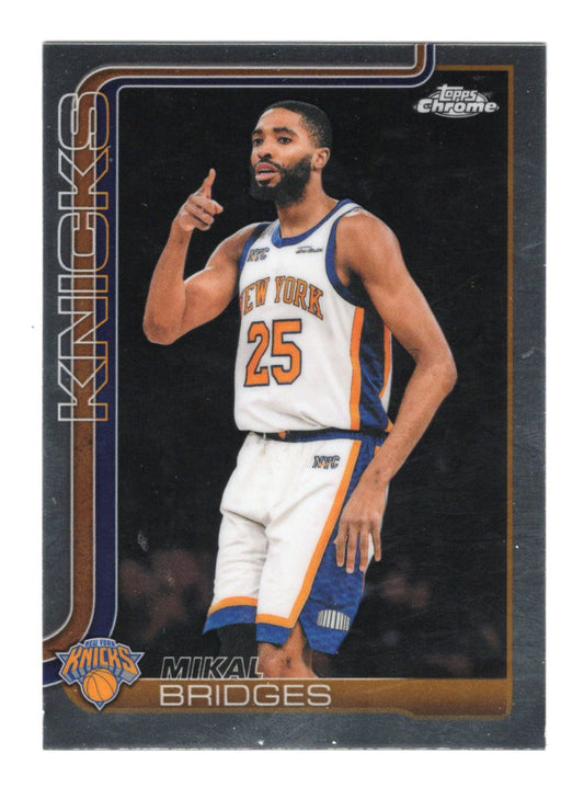 2025-26 Topps Chrome Update Mikal Bridges Card New York Knicks