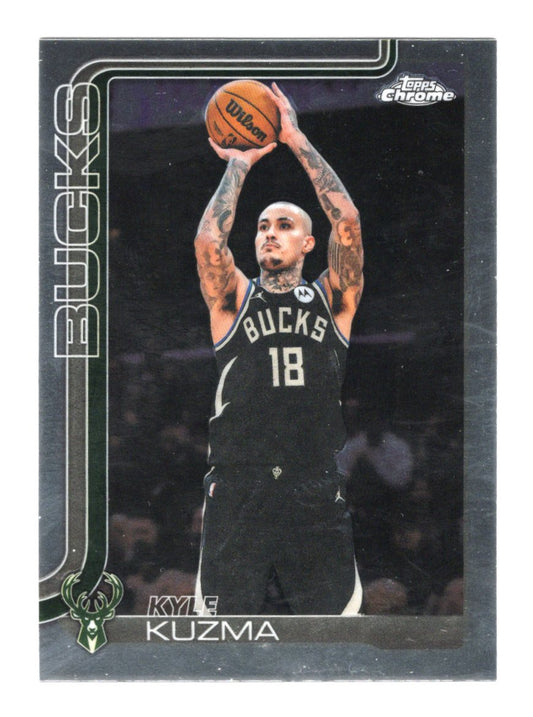 2025-26 Topps Chrome Update Kyle Kuzma Card Milwaukee Bucks
