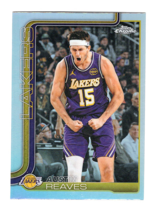 2025-26 Topps Chrome Update Austin Reaves Card Refractor Los Angeles Lakers