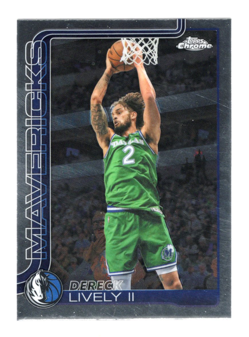 2025-26 Topps Chrome Update Dereck Lively II Card Dallas Mavericks