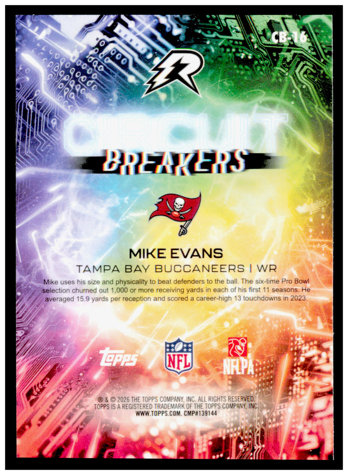 2025 Topps Resurgence Mike Evans Card Circuit Breakers Tampa Bay Buccaneers