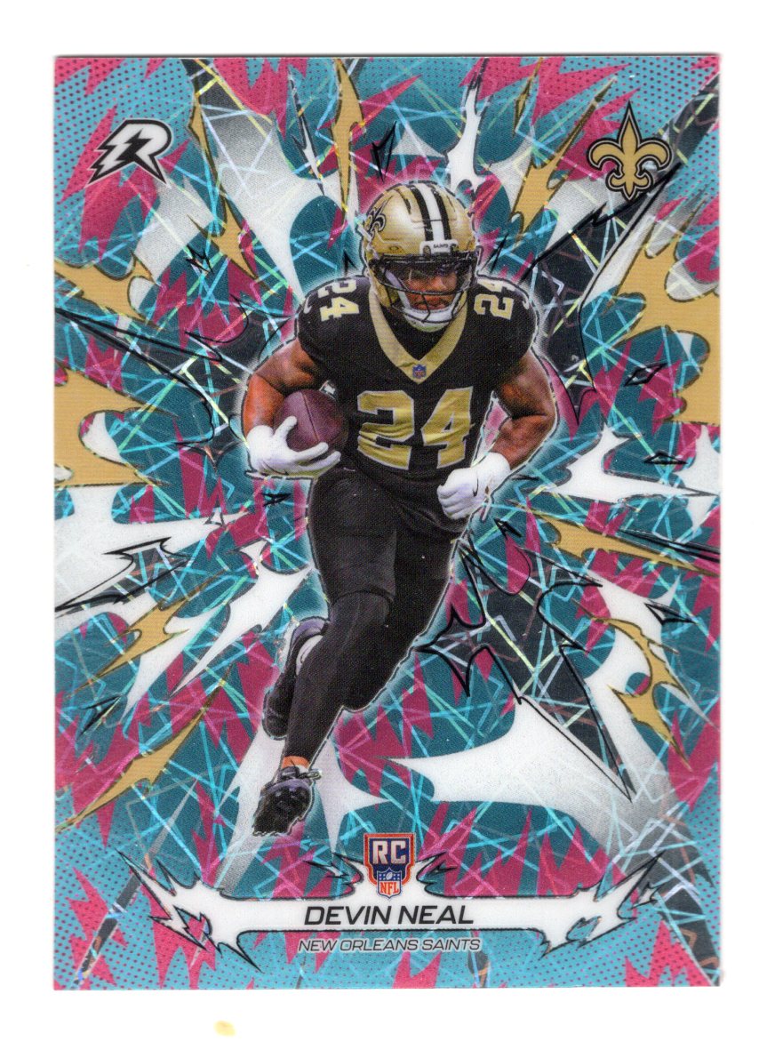 2025 Topps Resurgence Devin Neal  Sky Blue & Pink Shock Refractor Saints