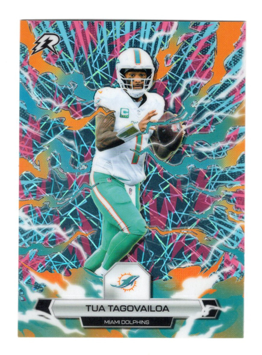 2025 Topps Resurgence Tua Tagovailoa Sky Blue & Orange Spark Refractor