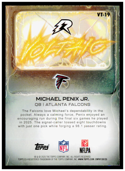 2025 Topps Resurgence Michael Penix Jr. Card Voltaic Atlanta Falcons