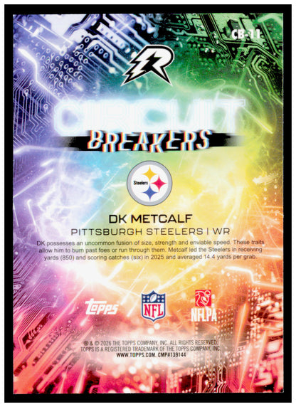 2025 Topps Resurgence DK Metcalf Card Circuit Breakers Pittsburgh Steelers
