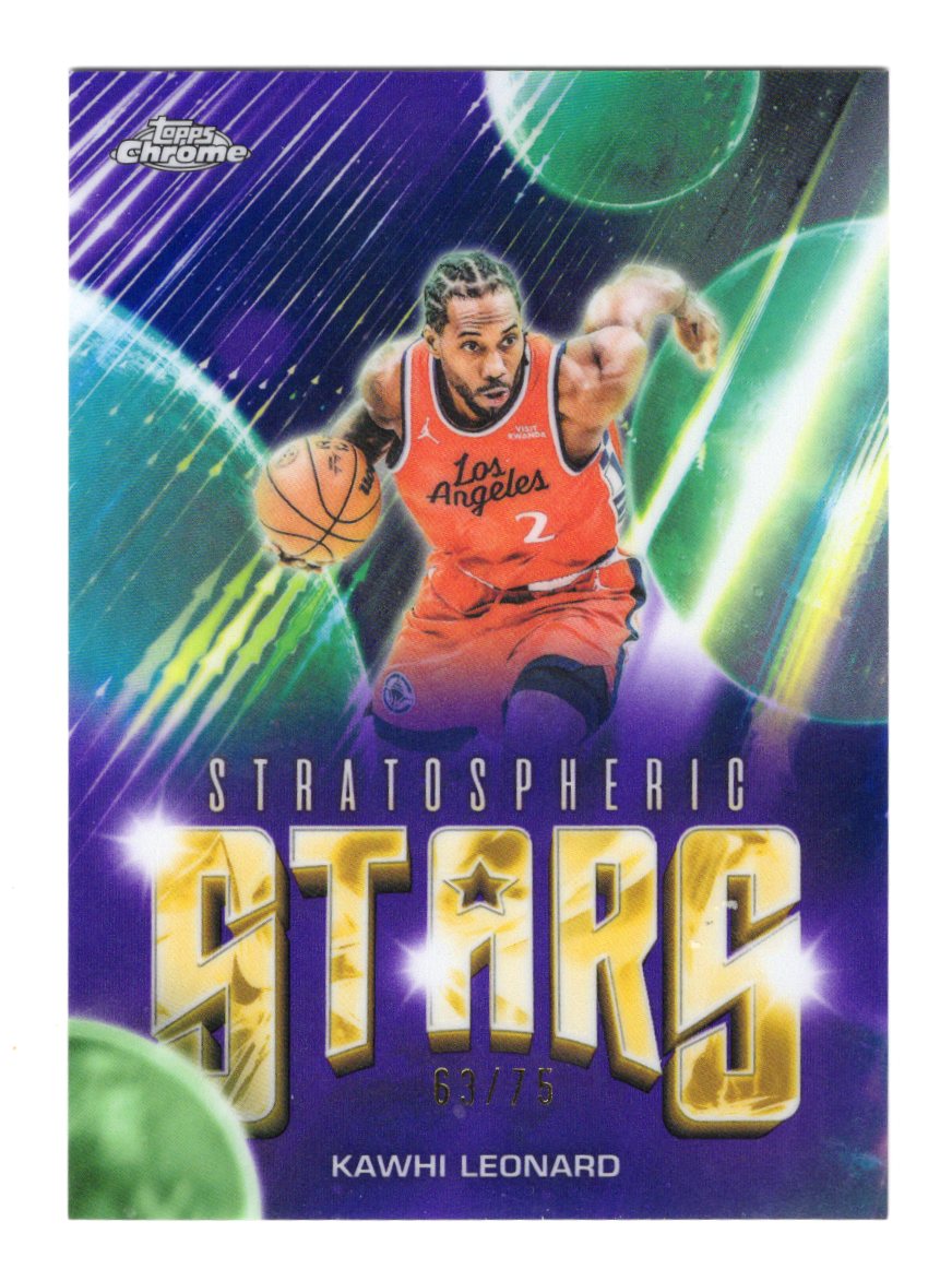 2025-26 Topps Chrome Update Kawhi Leonard Stratospheric Stars Purple   /75