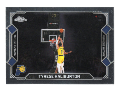 2025-26 Topps Chrome Update Tyrese Haliburton Card Moment In Time Indiana Pacers