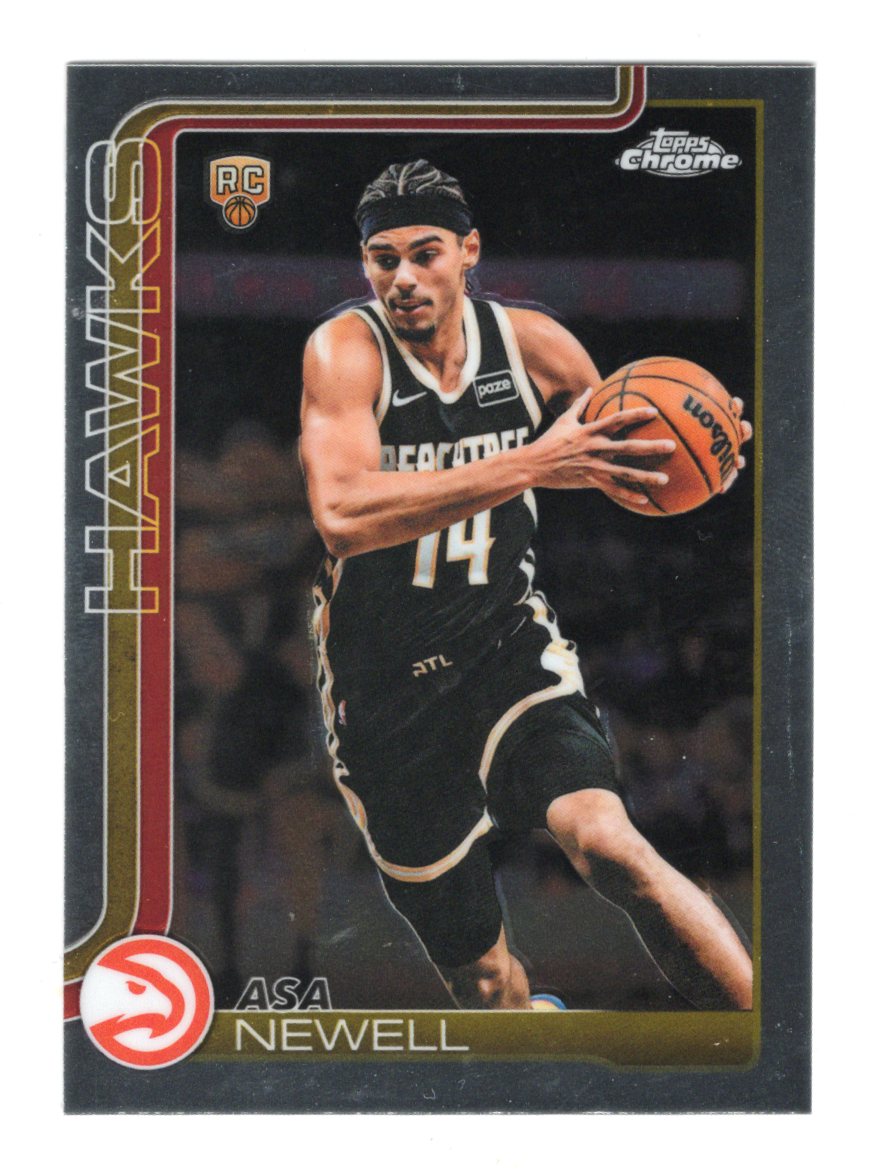 2025-26 Topps Chrome Update Asa Newell Card RC Atlanta Hawks