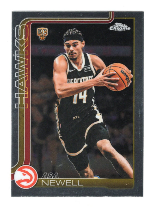 2025-26 Topps Chrome Update Asa Newell Card RC Atlanta Hawks