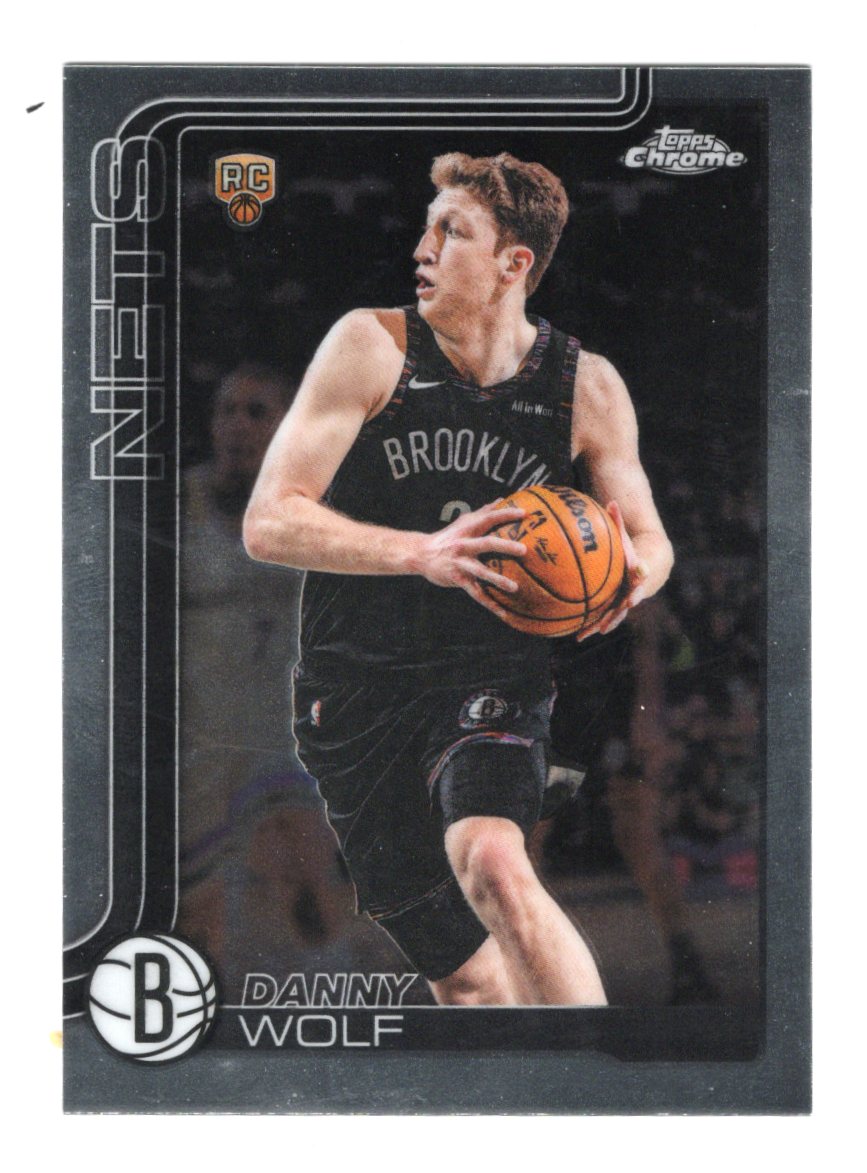 2025-26 Topps Chrome Update Danny Wolf Card RC Brooklyn Nets