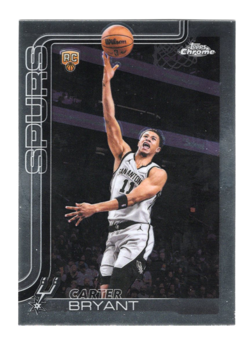 2025-26 Topps Chrome Update Carter Bryant Card RC San Antonio Spurs