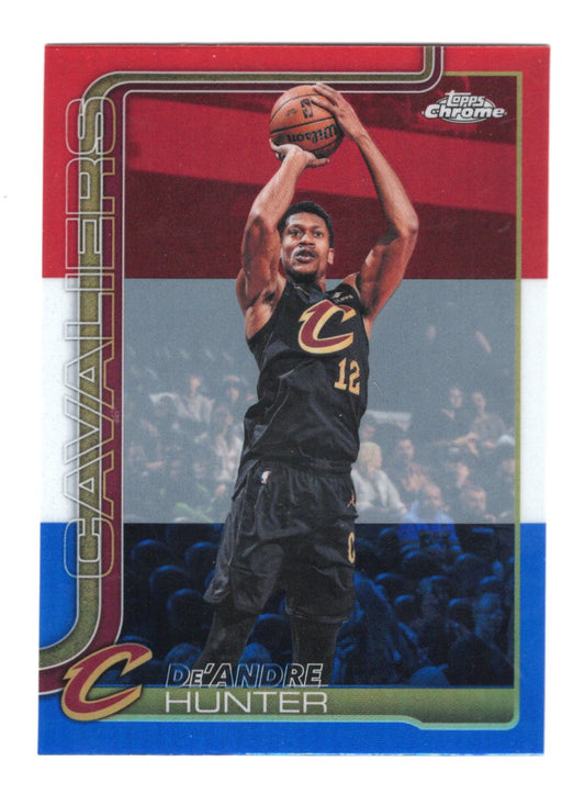 2025-26 Topps Chrome Update De’Andre Hunter Card Red White and Blue Refractor