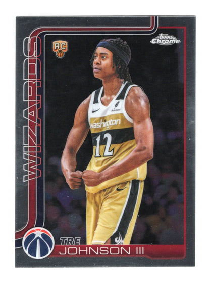 2025-26 Topps Chrome Update Tre Johnson III Card RC Washington Wizards