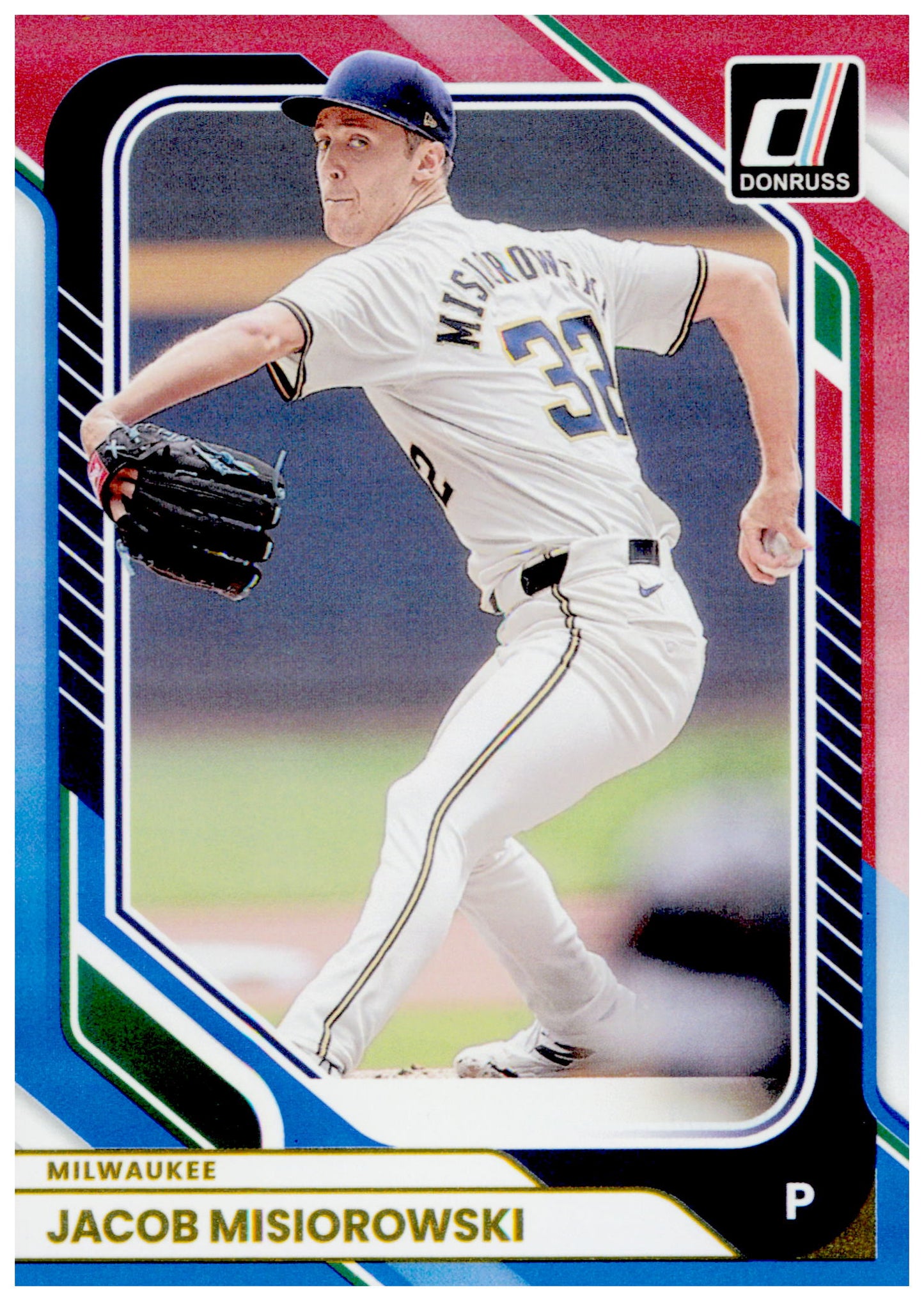 2026 Donruss Jacob Misiorowski Card Red and Blue RC Milwaukee Brewers