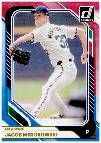 2026 Donruss Jacob Misiorowski Card Red and Blue RC Milwaukee Brewers