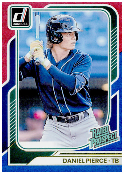 2026 Donruss Daniel Pierce Card Red and Blue Tampa Bay Rays