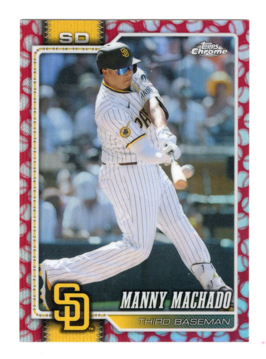 2026 Topps Chrome Manny Machado Card Baseball Seams Refractors San Diego Padres