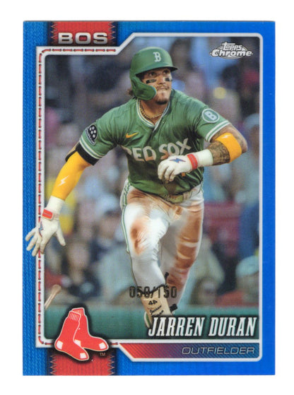 2026 Topps Chrome Jarren Duran Card Blue Refractors SN Boston Red Sox
