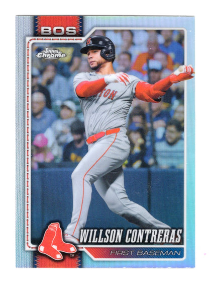 2026 Topps Chrome Willson Contreras Card Topps Refractor Boston Red Sox