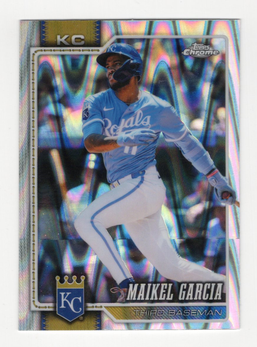 2026 Topps Chrome Maikel Garcia Card Raywave Refractors Kansas City Royals