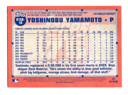 2026 Topps Chrome Yoshinobu Yamamoto 1991 Topps Baseball 35th Anniversary