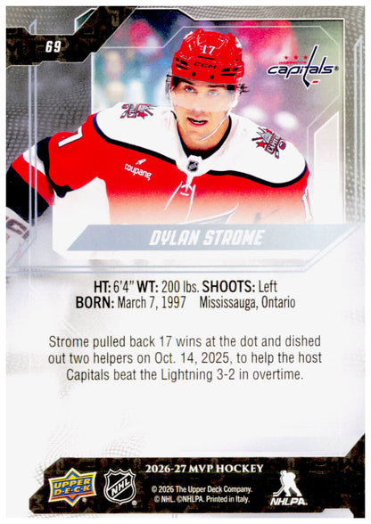 2026-27 Upper Deck MVP Dylan Strome Card Washington Capitals
