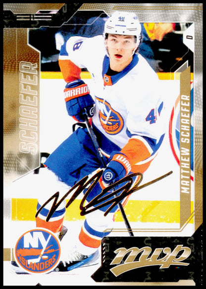 2026-27 Upper Deck MVP Matthew Schaefer Card Gold Script New York Islanders