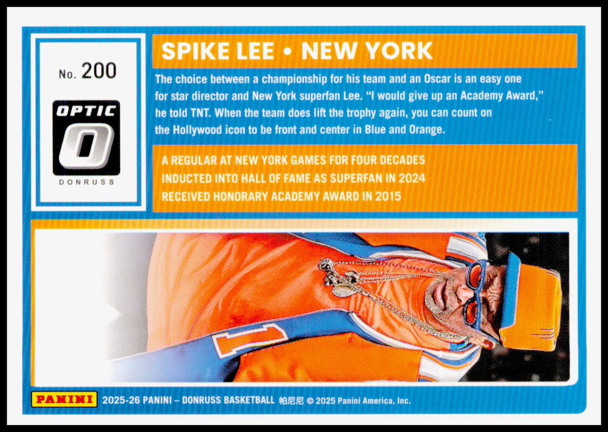 2025-26 Donruss Spike Lee Card Optic New York Knicks